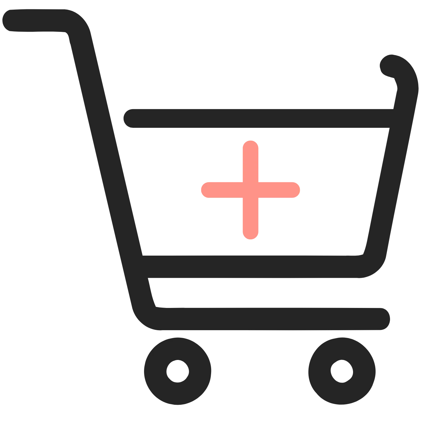 Icône représentant un chariot d’achat avec un signe plus, illustrant l’augmentation des ventes grâce aux campagnes publicitaires de l’agence communication Nectar Digital.